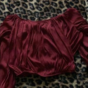 Off shoulder long sleeve top